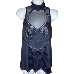 Haute Hppie Black Silk Halter Blouse Size XS NWT